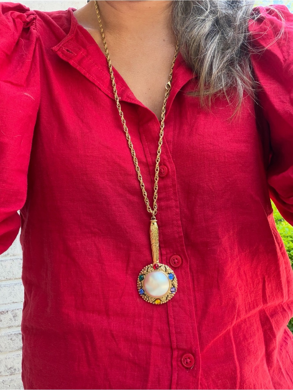 Mirror pendant necklace